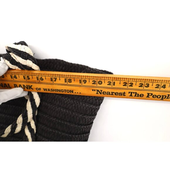 Rachel Zoe For Box Of Style Black & Beige Woven Straw Tote Bag With Braided Hand - Picture 8 of 9